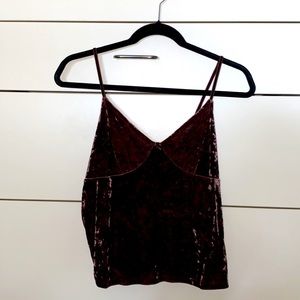 Deep Purple Crushed Velvet Crop Top